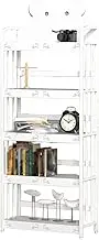 Creative Bookshelf for Kids,Floor Standing Magazines Organiser,3/4/5-Tier Toy Organizer,for Living Room Bedroom Office,Bearing Weight 100KG(White,5-Tier)