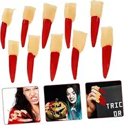 minkissy Realistic Fake Fingers Set 10pcs Reusable Halloween Accessories Witch Finger Decorative Art for Scary Events