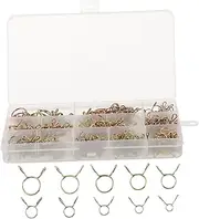 HEALEEP 250Pcs Hose Clamps Fastener Assortment Kit Durable Spring Clips for Tubing Connections for Automotive and Home Applications