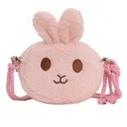 2 Pcs Winter Plush Cartoon Children Crossbody Bag Cute Little Rabbit Baby Girls Coin Purse Handbags Fashion Kids Small Shoulder Bags