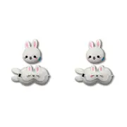 2x 2pc Relaxeazzz Kids Rabbit Travel Pillow Plush Toy & Sleeping Eye Mask White