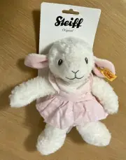 STEIFF Best For Baby Bunny Rabbit White Pink Stuffed Animal 239625 Handmade NEW