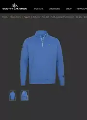 Scotty Cameron Tour Rat Perth Melange Performance 1/4 Qtr Zip Bonnet Blue XL