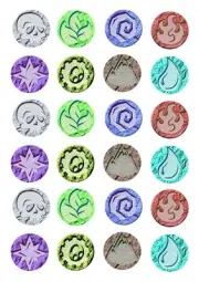24 assorted Skylanders Elements 4cm round cupcake edible images