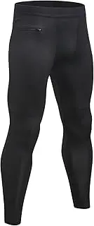 [ABTIOYLLZ] Men’s Thermal Athletic Leggings Warm Compression Pants Pockets Winter Baselayer Running Tights Underwear Bottoms