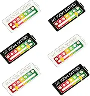 [GFTCGK] Social Battery Pin, Pack of 6 Funny Brooches for Social Mood for 7 Days, Interactive Mood Pins, Pins, Pins for Bags, Funny Cartoon Animal Brooch, Metal