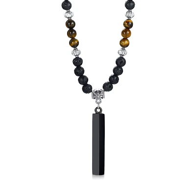 TIBETAN BUDDHIST PHURBA KILAYA the MAGIC DAGGER WITHTIGER’S EYE LAVA STONE NECKL