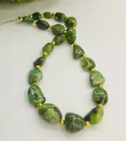 116Ct Natural Emerald Gemstone Beads Strand, AAA+ Quality gemstone Tumble Beads.