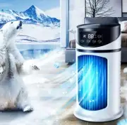 Portable Air Cooler Fan LED Mini AC Air Conditioner Personal Cooling Humidifier