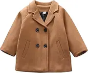[SEAUR] Wool Coat Toddler Boys Girls Spring Autumn Coat Warm Buttons Trench Coat Transition Jacket Winter Jacket 1-6 Years 90-130 cm