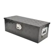 30"x13"x10" Aluminum Trailer Tool Box Truck Bed Storage Toolbox+Lock+Key Black