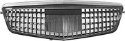 Chrome Silver Diamonds Style Front Bumper Grille Compatible For Mercedes Benz E-Class W212 E250 E300 E350 E500 10-13 AMG Style Grilles(Maybach-Glossy Black)