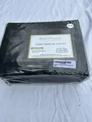 1500 Thread Count 100% 5-Piece Sheet Set Split King black
