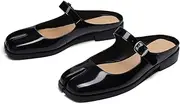 [Cuctos] Split Coverd Toe Nainja Women Lofers Adjustable Buckle Mary Janes Mules Slingback Slip On Casual Shoes Flats
