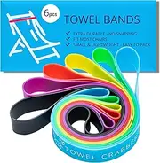 Towel Craber Towel Bands (6 Pack), Made of Sun-Resistant Silicone, A Great Alternative for Beach Towel Clips. Cruise Essentials, Cruise Accessories Must Haves