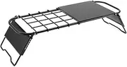 QUMOX Folding Camping Table - Portable Beach and Picnic Table, Foldable Grill Table, Tea Table Holder, Round Tube Camping Supplies