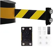 Retractable Belt Barrier Magnetic Wall Mount, Safety Cordon Barrier Queuing Safety Tape Cordon Temporary Crowd Control Tool Telescopic Wall Barrier(A,5m/16.4ft)