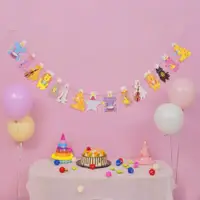 在飛比找ETMall東森購物網優惠-兒童1周歲生日裝飾彩旗拉花拉條掛旗party派對生日橫幅場景