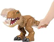 Fisher-Price Imaginext Jurassic World Dinosaur Toy Thrashin' Action T. rex Figure with Chomping Action for Preschool Kids Ages 3+ Years​
