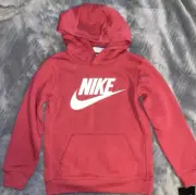 Nike Boys' Pullover Hoodie, L 7 Pomegranate With White Nike Swoosh