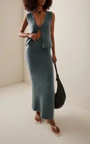 [Aisling Camps] Brushed Mohair-Blend Midi Skirt
