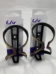 LIV Airway Composite Water Bottle Cages Set 2 Superlight Cages Pink Orange Blk