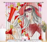 3D Lemon Strawberry Juice Summer NAO037 Photo Curtain Printing Fabric Window Fay