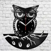 Owl Vinyl Clock Record Wall Clock Decor Fan Art Home 3582