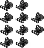 Strong Office Black Magnetic Clips Heavy Duty Refrigerator Magnet Hook Clips for Photo Displays, Whiteboards, Locker, Fridge, Classroom, School, Office(10 Pack) (Black)