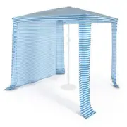 Clihome Beach Canopy 105.5"x81.5"x81.5" Blue Foldable Portable w/ Carry Bag