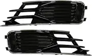 DEMULAX Auto Front Left Right Bumper Fog Light Lamp Chrome Grill, for, for A6 C7 2016 2017 2018 4G0807681AE 4G0807682AE Automotive Fog Light Grille