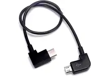 30cm Micro USB to Micro USB Remote Controller Cable for DJI Mavic Mini,Mini SE,Mavic 2 Pro/Zoom,Mavic Air,Mavic Pro, Spark, DJI Drone to Phone/Tablet 90 Degree OTG Data Cord (Micro USB Connector)