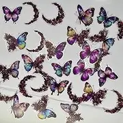 30pcs PET Transparent Butterfly Moon Flower Vinyl Stickers Decals Bulk for Scrapbooking Resin Crafts Journaling Planners Envelopes Walls Cars Water Bottles Glass Jars (Starry Purple)
