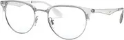 [Ray-Ban] RX6396 Eyeglasses Bundle: RX 6396 2936 Silver and Eyewear Cleaning Kit, Silver
