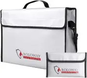 ROLOWAY Fireproof Document & Money Bags, Large Fireproof & Water Resistant Bag
