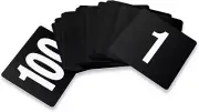 23084 1-100 Double Side Plastic Table Numbers, 4" X 4" Inch, Light Grey on Black
