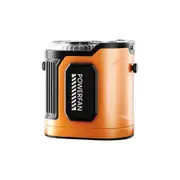 Orange 100 Speed USB Rechargeable Waist Fan Portable Outdoor Cooling LED Display Waterproof Dustproof Fallproof For Neck Handheld Use