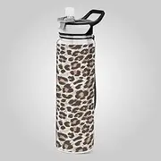 Leopard Cheetah Print Animal 32oz Bike Water Bottles Leakproof Straw Water Bottle