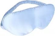 COLLBATH Natural Silk Blindfold Adjustable Sleep Eye Mask Light Blue Comfortable Shading Eye Patch for Home Travel Camping and Business Trips