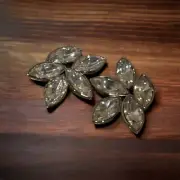 Vintage Avon Gala Nights Earrings Pierced Marquis Crystals Cluster Sparkle 1991