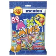 50 Piece Chupa Chups Mentos Mix of Minis Bag 400g Fruit Flavoured Confectionery