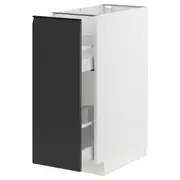METOD / MAXIMERA base cabinet/pull-out int fittings, white/Upplöv matt anthracite, 30x60x80 cm