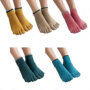 Yoga Toe Socks For Women Five Finger Socks With Grip Five Toe Non Slip Socks Cotton Anti-skid Fitness Pilates Socks