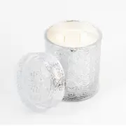 Freya & Sol Glass Flowers Candle Silver Vanilla Delight 460g