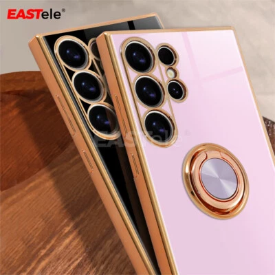 For Samsung S25 S24 S23+ S22 S21 FE Ultra Shockproof Case Silicone Ring Cover