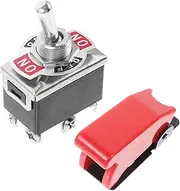 COSMEVIVI 203A Heavy Duty Waterproof Toggle Switch 12V DPDT with Red Protective Cover 3 Way Toggle for Automotive A0076