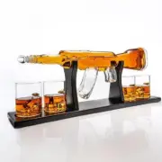 Limited Edition 800ml Elegant Rifle Gun Whiskey Decanter with 4 Bullet Whiske...