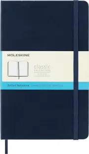 QP066B20 - Classic Hard Cover Notebook - Dot Grid - Large - Sapphire Blue