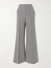 [Chloé] Chloé - Grain De Poudre Wool Flared Pants - Gray - FR 36 FR 36 Gray