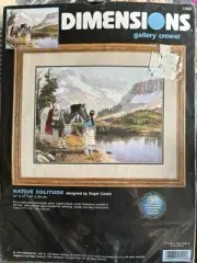 NEW 1999 Dimensions Gallery Crewel Kit Native Solitude 1522 16”x12”